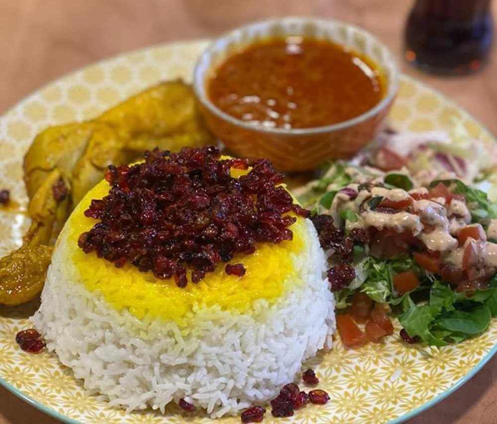 zeresh polo Served at Mah Cafe in East Barnet